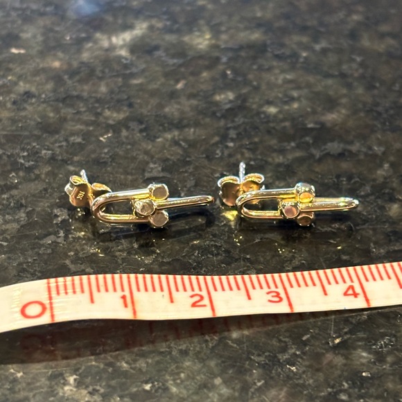 🌟 14k Gold Double Link Drop Earrings🌟 - Picture 5 of 7